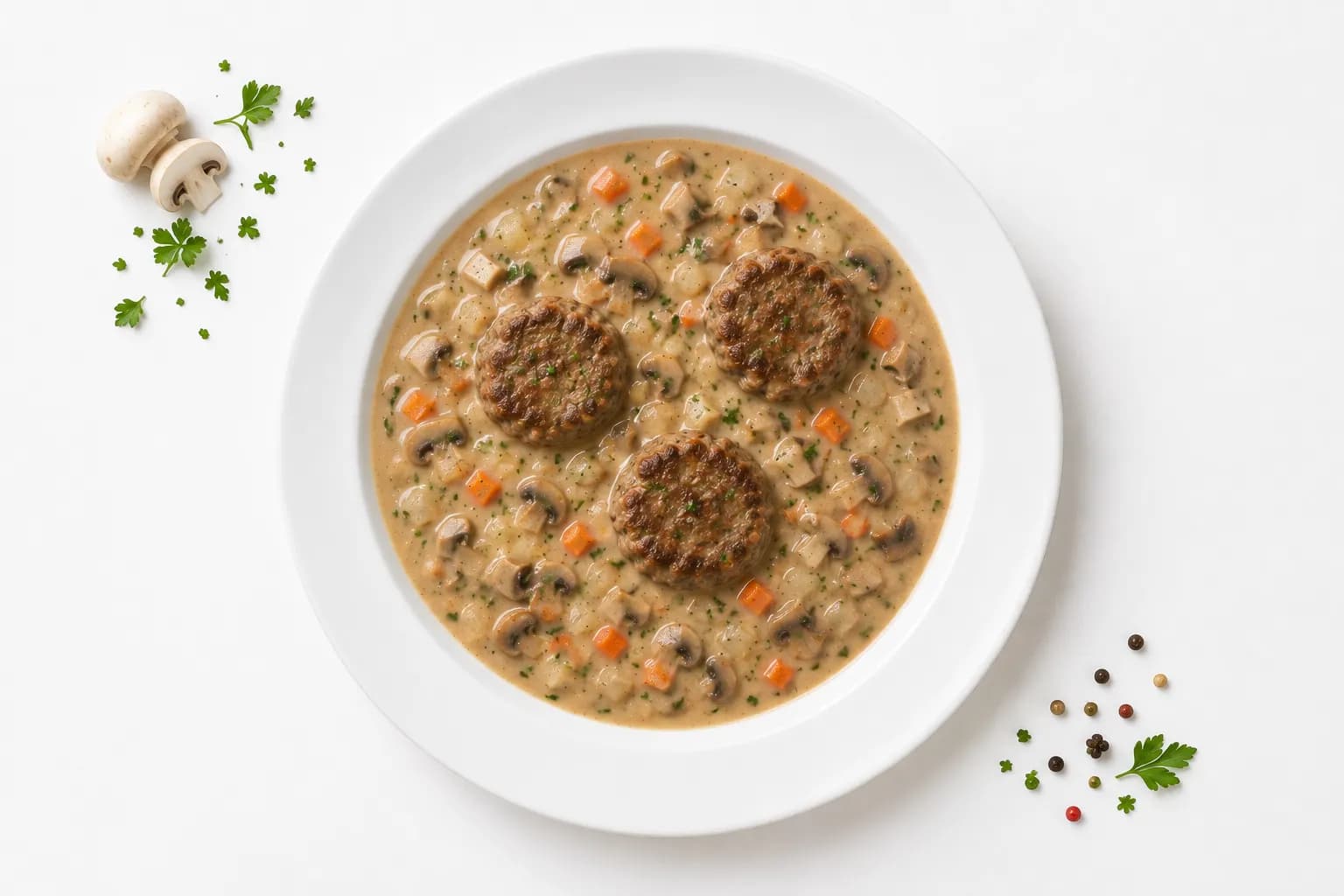 Bio Rinderfrikadelle in Champignonsauce 1
